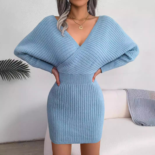 Women's Bodycon Batwing Sleeve Dress