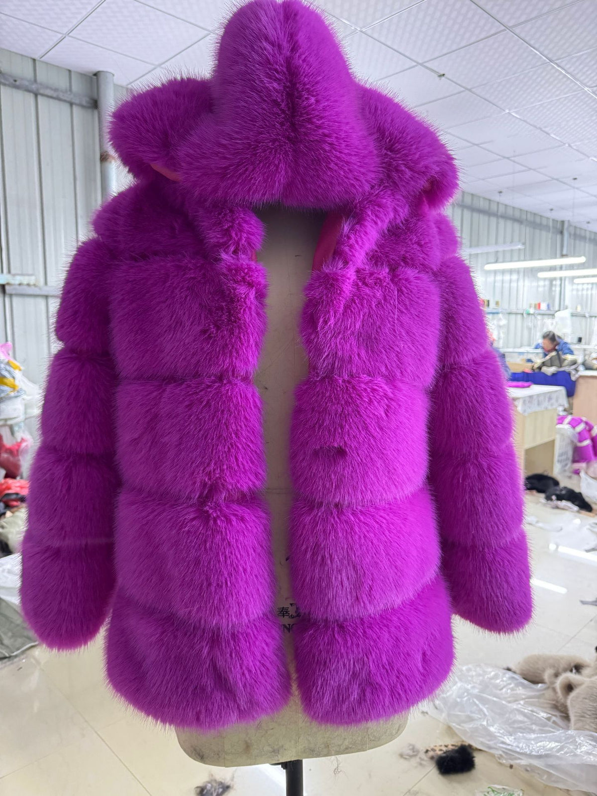 Women's Hooded Faux Fur Coat
