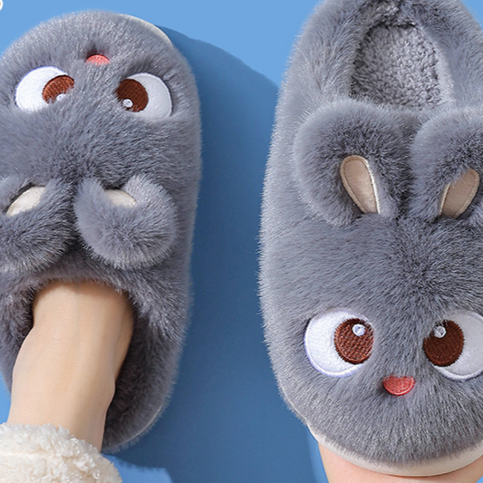 Plush Fleece-Lined Indoor Slippers for Women