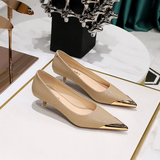 Women's Metal Pointed-Toe Stiletto Pumps