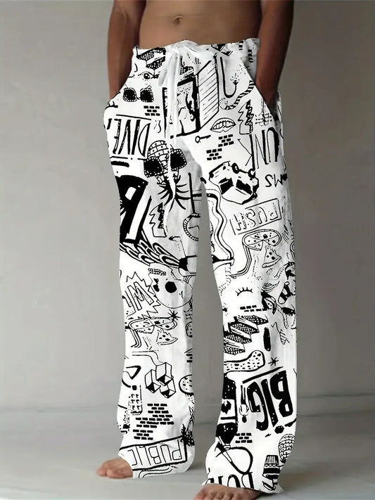 Unisex 3D Print Straight-Leg Pants