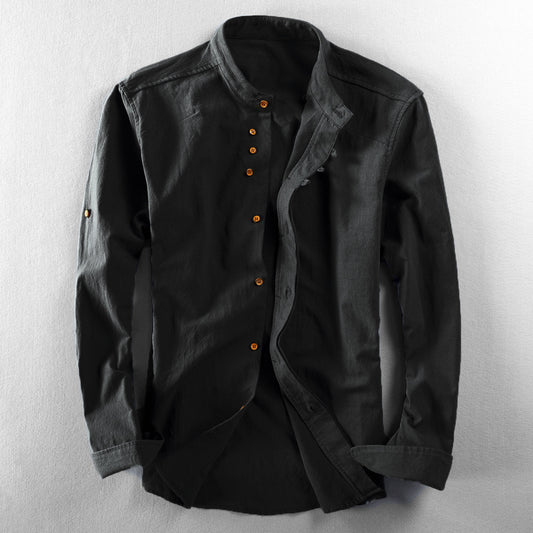 Men's Linen-Cotton Blend Casual Shirt