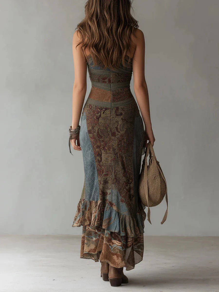 One-Shoulder High Slit Maxi Dress
