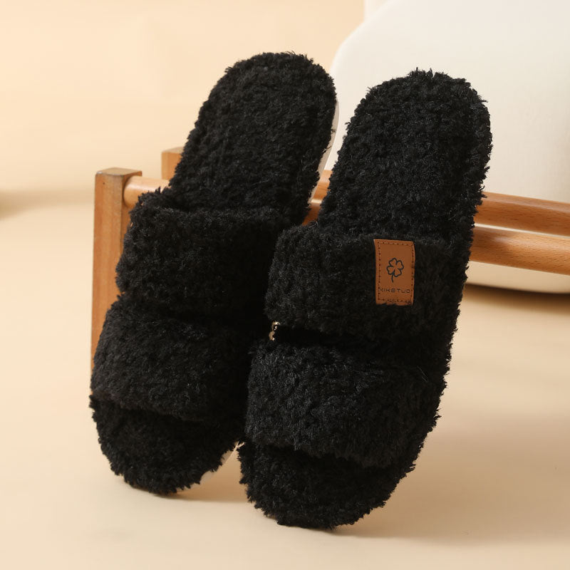 Unisex Anti-Slip Warm Plush Slippers