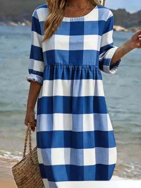 Women's Loose Fit Floral Print A-Line Dress