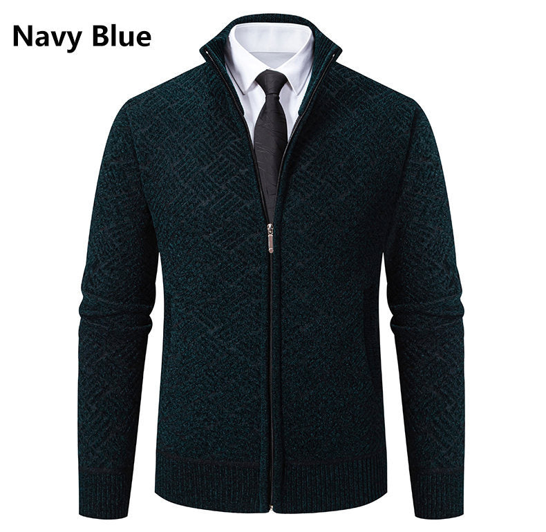 Men's Fleece-Lined Knit Cardigan