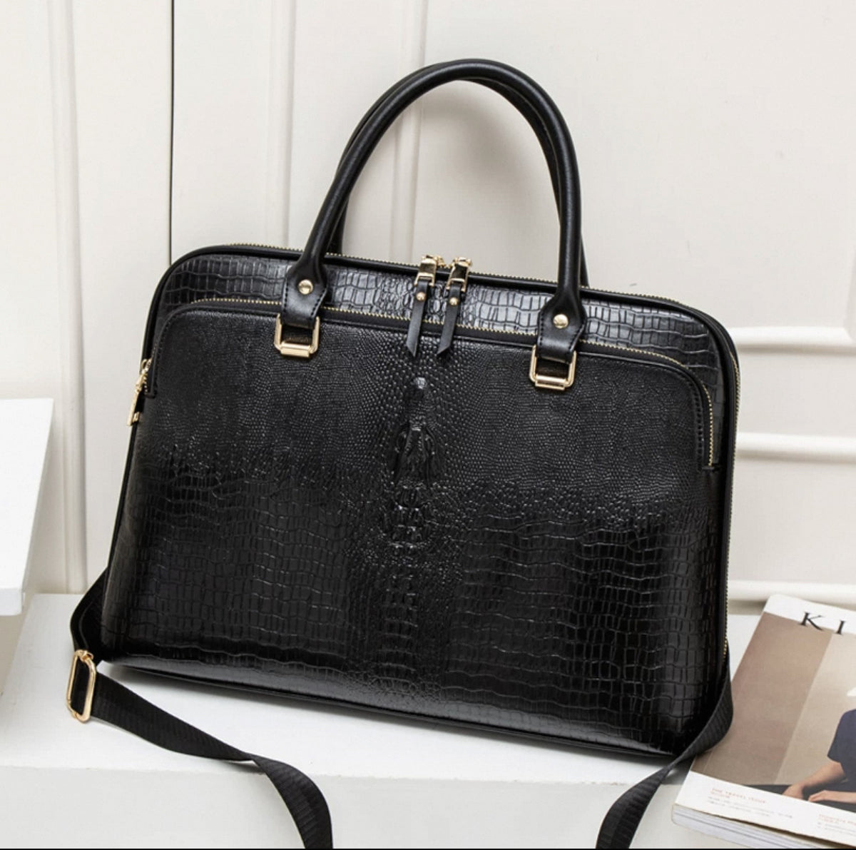 Leather Laptop Briefcase Handbag