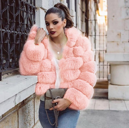 Women's Hooded Faux Fur Coat