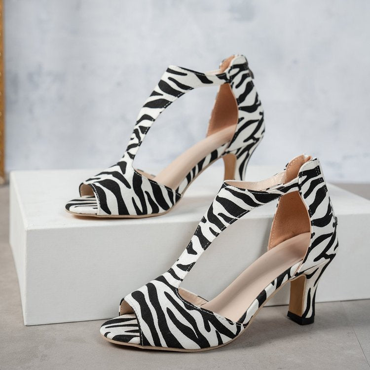 Roman-Style Fish-Mouth Sandals with Side Cut-Outs