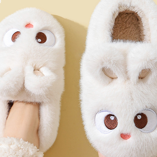 Plush Fleece-Lined Indoor Slippers for Women