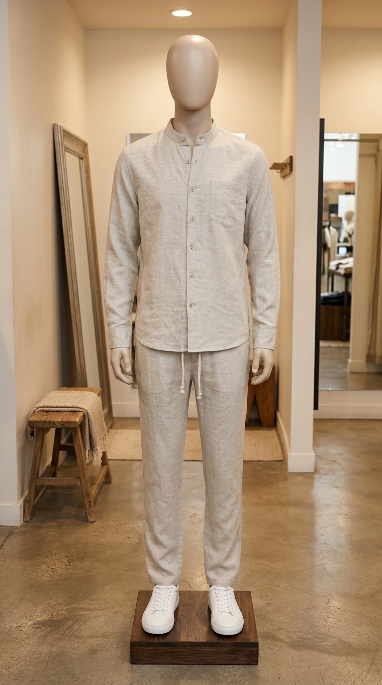 Men's Tencel Linen Suit Set