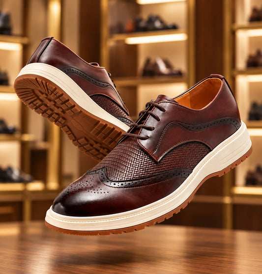 Men's Business Leather Oxford Shoes in brown