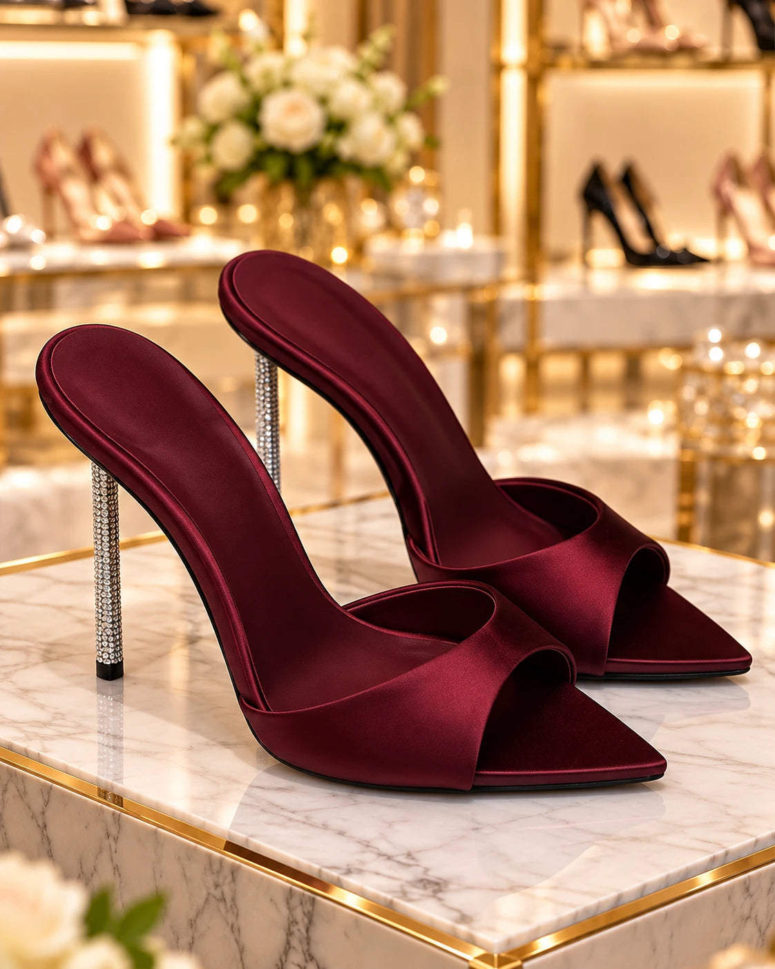 Rhinestone Stiletto Sandals