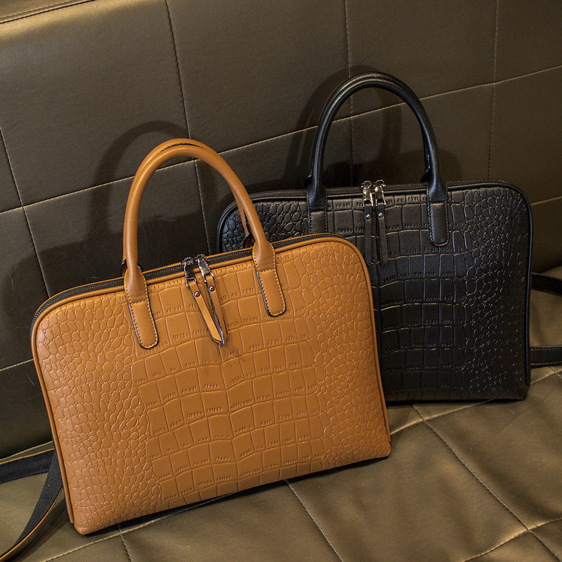 Leather Laptop Briefcase Handbag