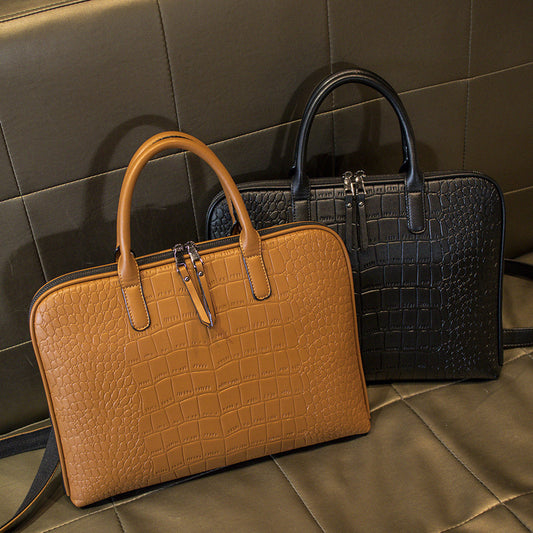 Leather Laptop Briefcase Handbag