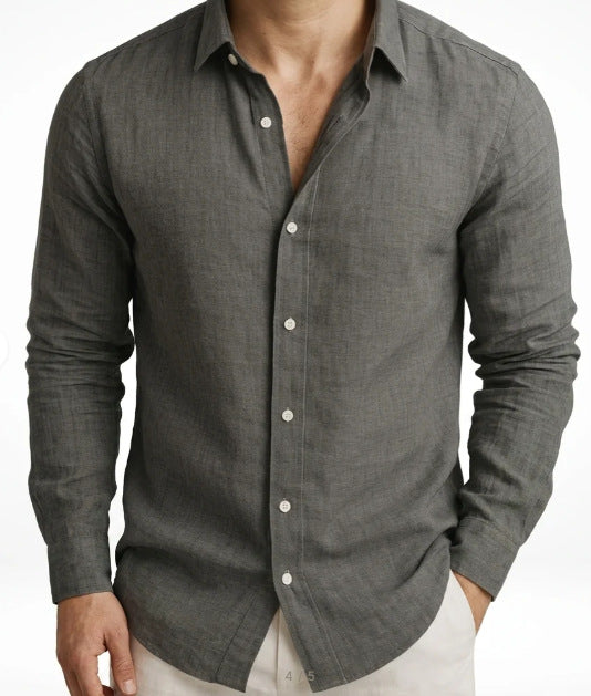 Men's Long-Sleeve Collared Shirt