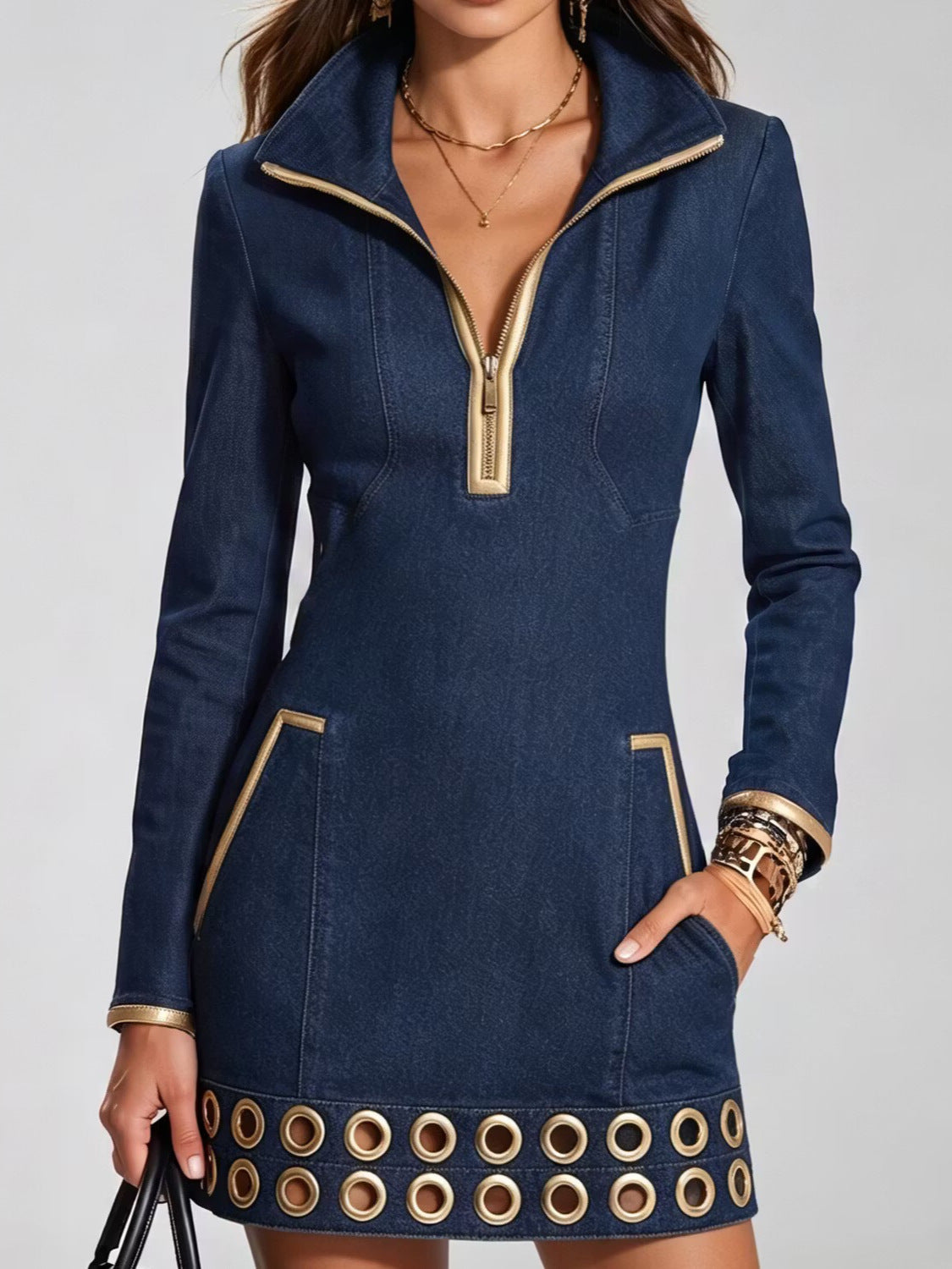 Women's Long Sleeve Denim Dress