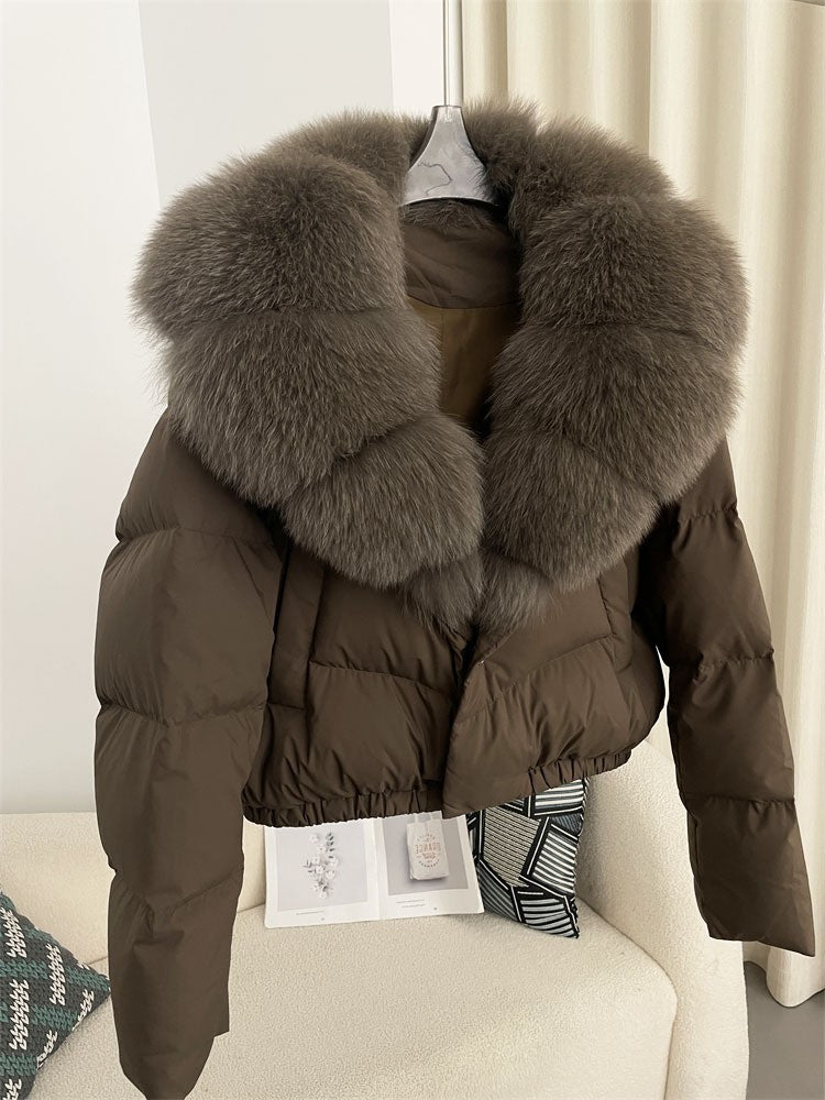 Women's Short White Duck Down Jacket