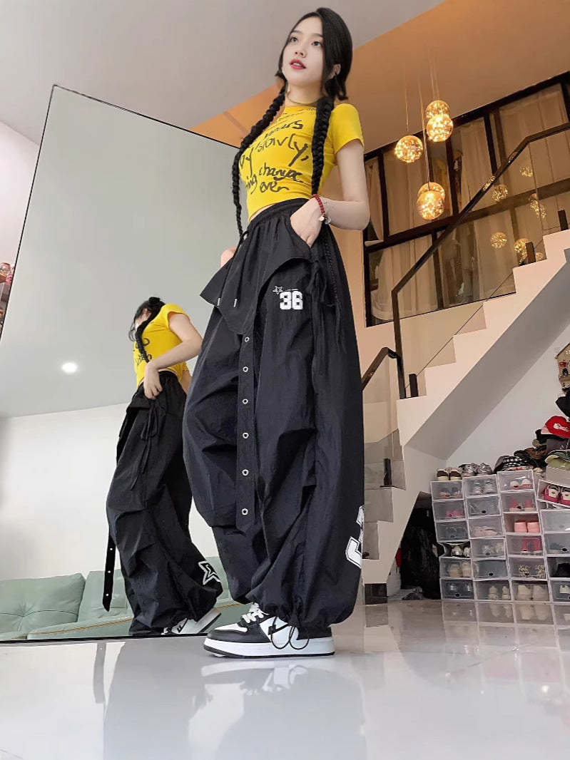 Women's Wide-Leg Cargo Dance Pants