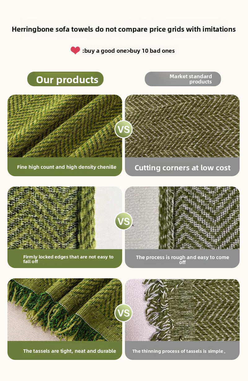 Herringbone Chenille Sofa Cover
