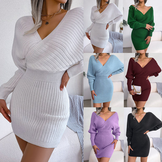 Women's Bodycon Batwing Sleeve Dress