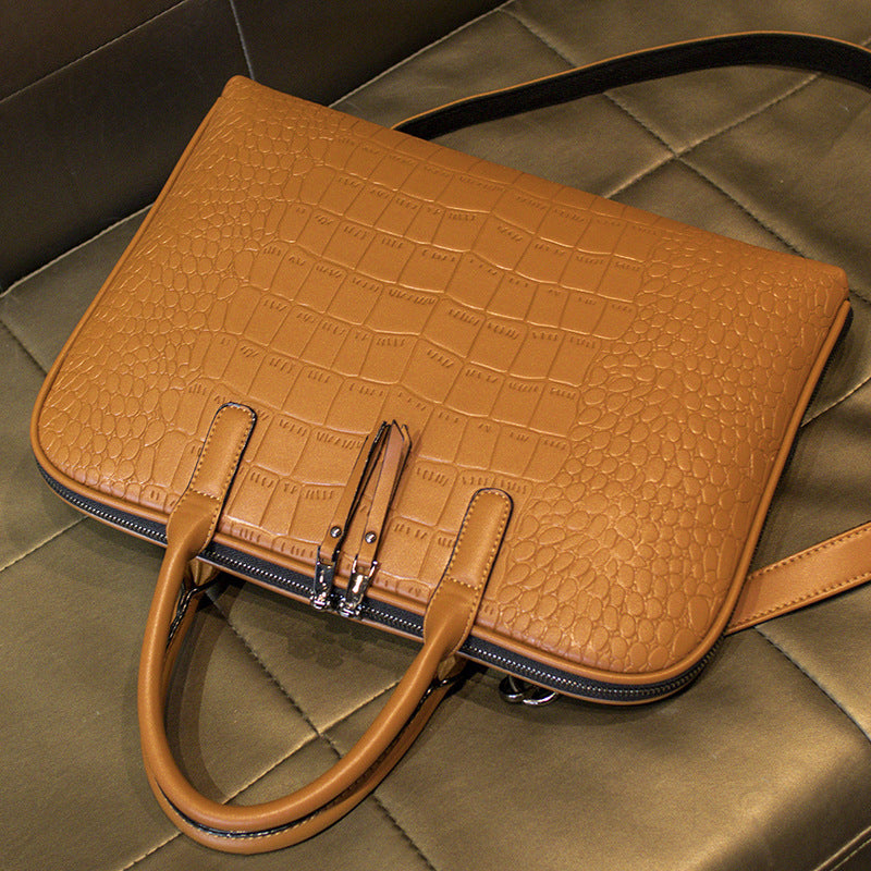 Leather Laptop Briefcase Handbag