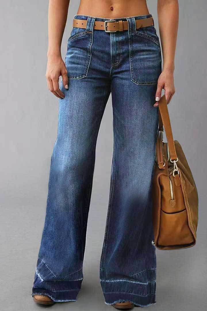 Women's Stretch Bootcut Jeans in Dark Blue