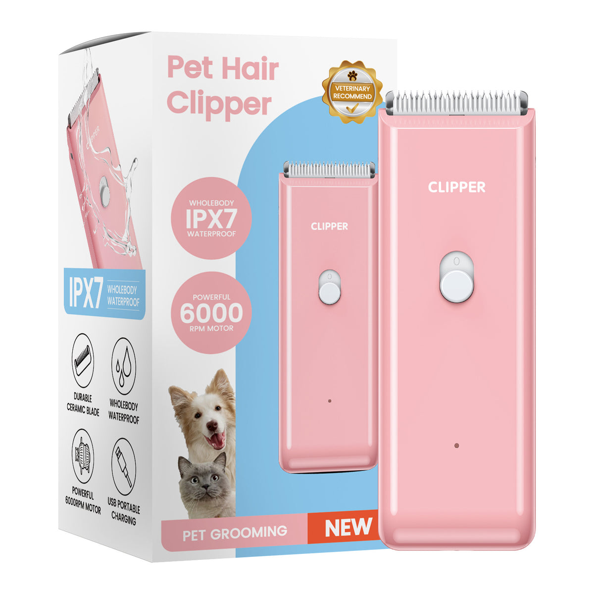 Rechargeable Waterproof Pet Hair Trimmer