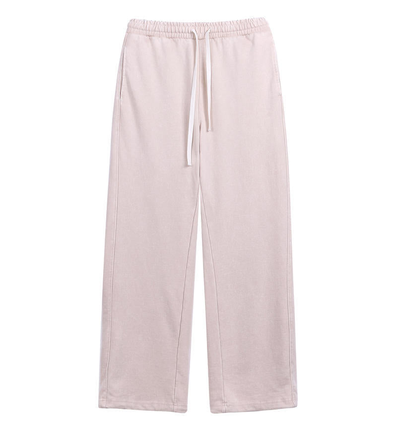 Washed and Distressed Pure Cotton Casual Pants