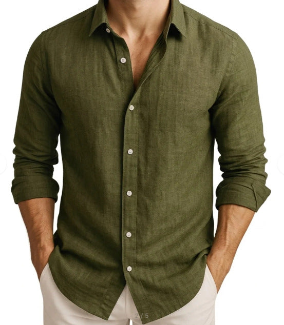 Men's Long-Sleeve Collared Shirt