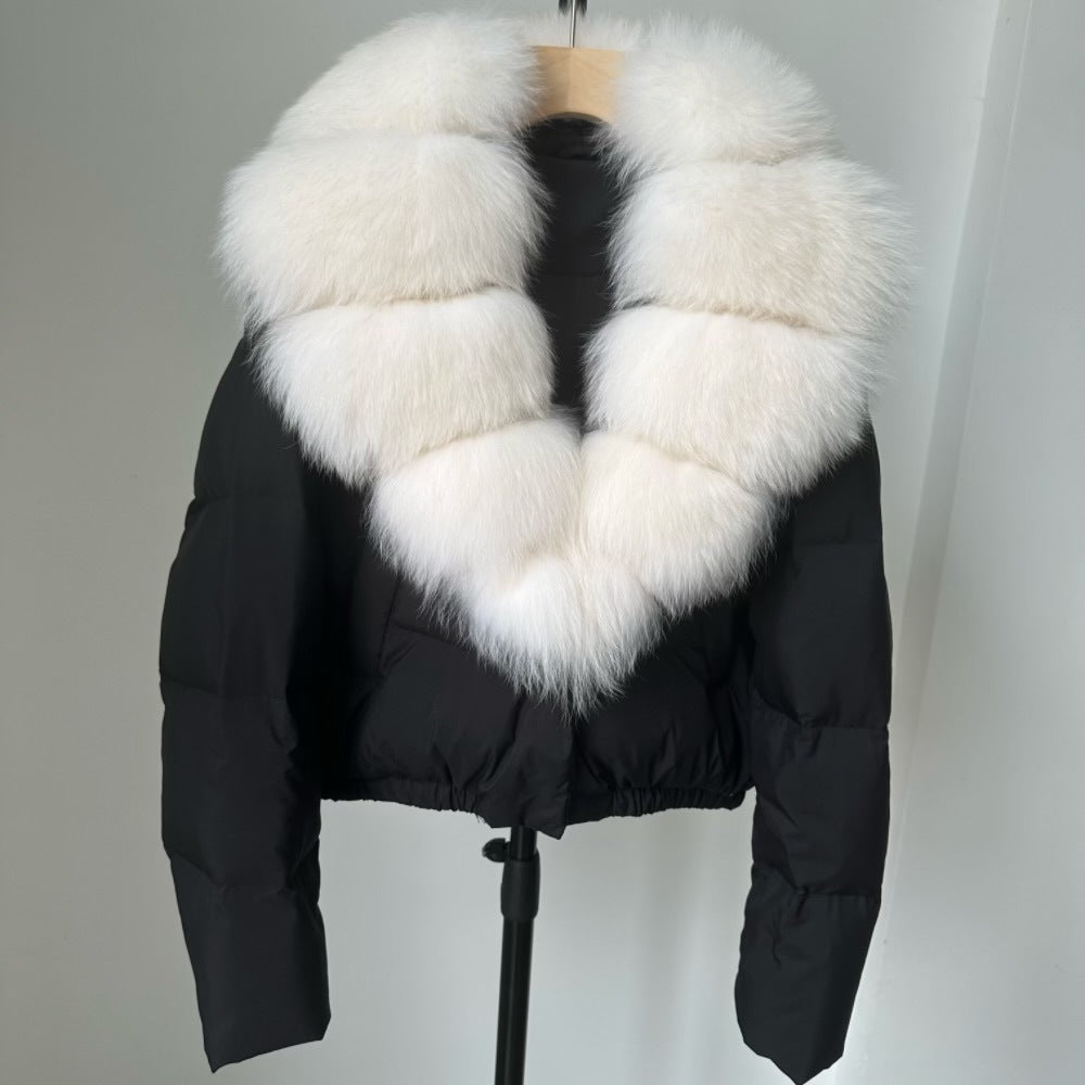 Women's Short White Duck Down Jacket