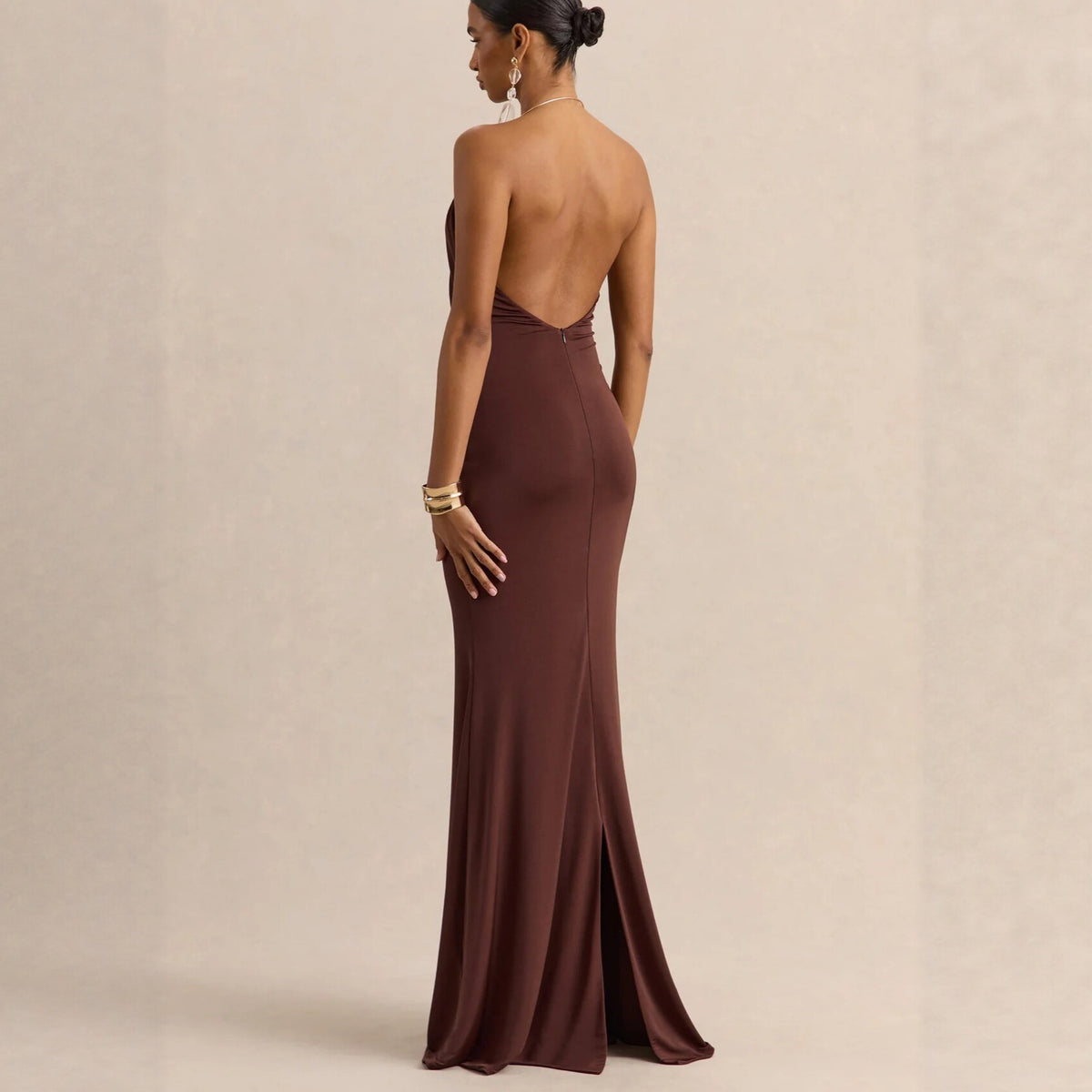 Women's Pleated Halter Bodycon Dress