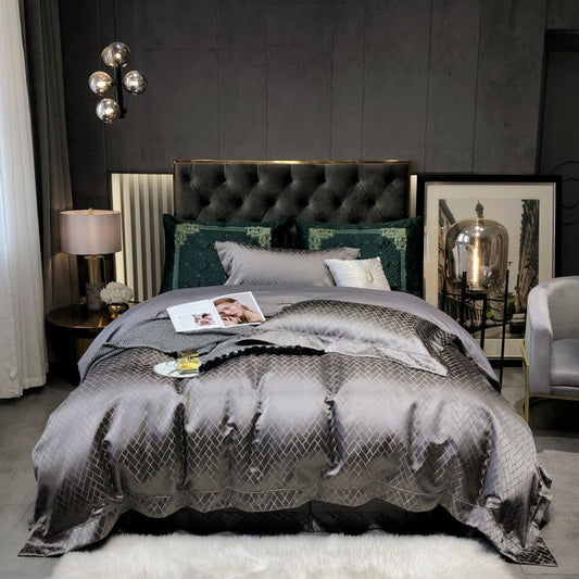 Jacquard Cotton Fitted Bed Sheet Set Baroque Pattern