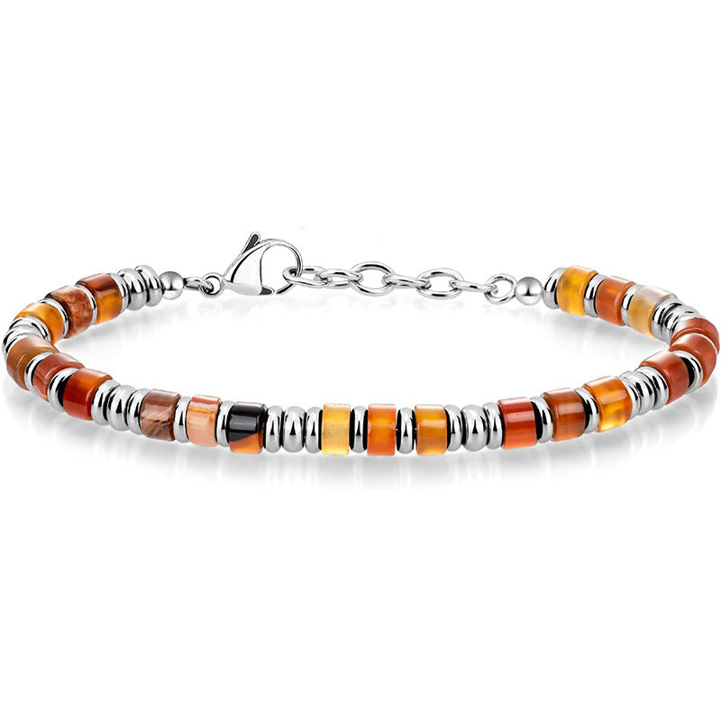 Natural Crystal Bead Bracelet for Men
