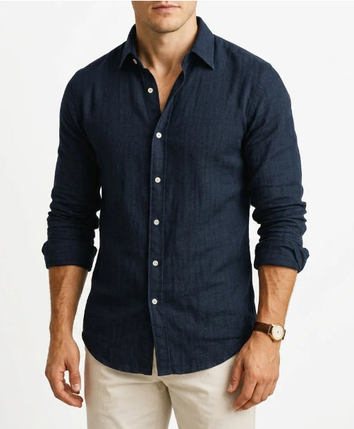 Men's Long-Sleeve Collared Shirt