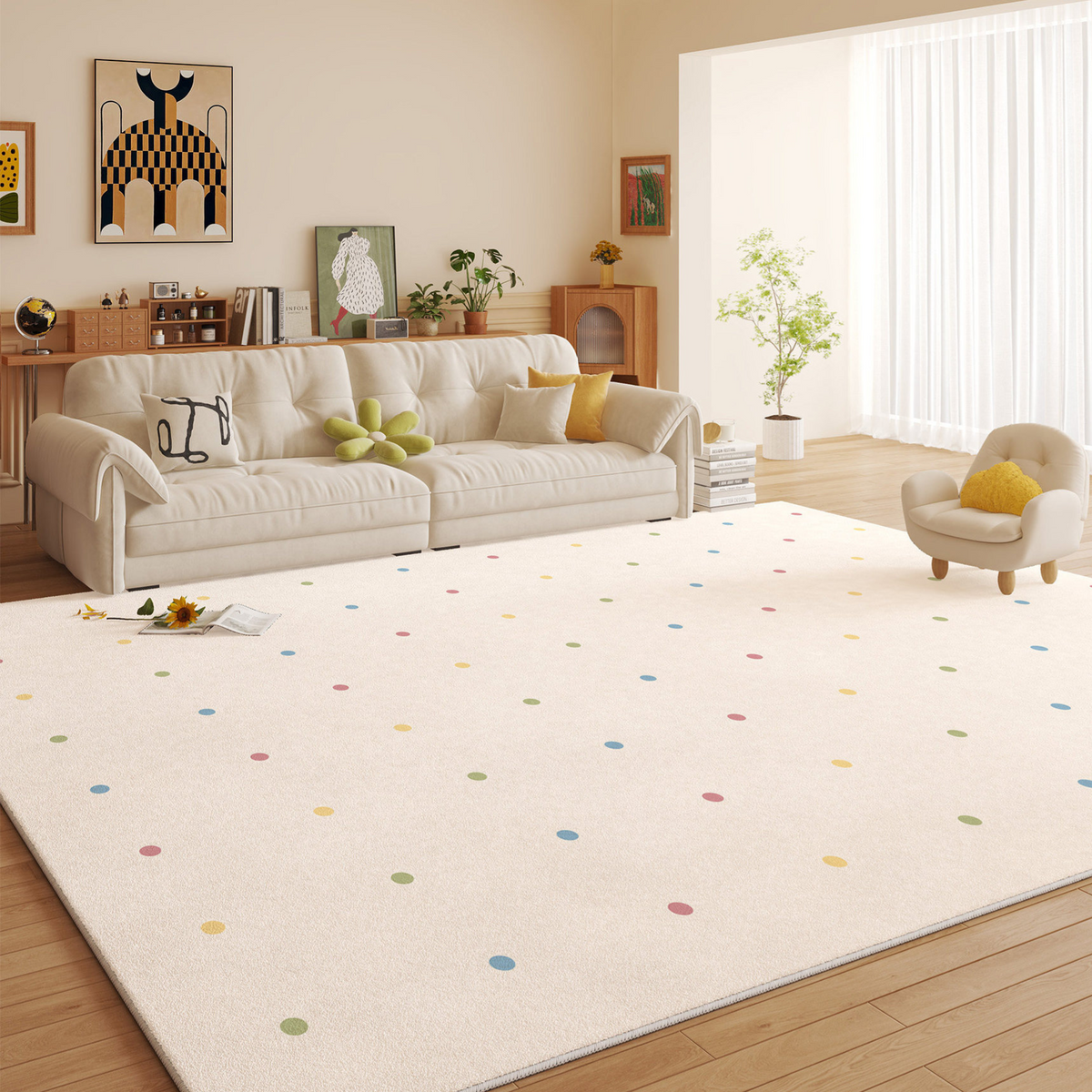 Faux Cashmere Washable Area Rug