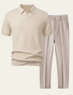 Men's Loose Short-Sleeve Shirt and Pants Set