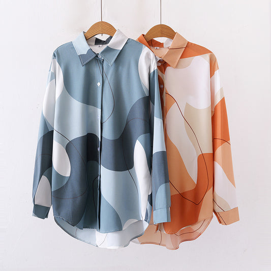 Floral Print Loose Collared Shirt