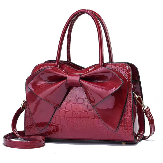 Bow Detail Pebbled Crossbody Bag
