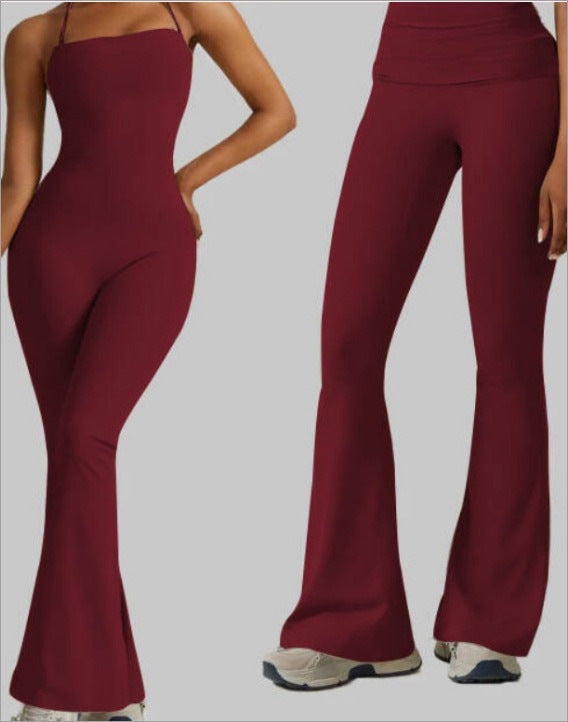 Quick-Dry Yoga Set with Flared Pants