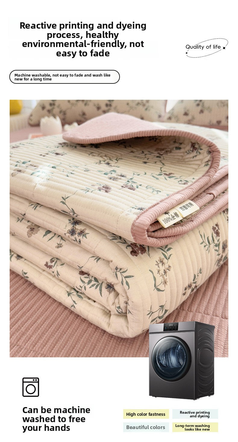 Quilted Cotton Anti-Slip Bed Cover