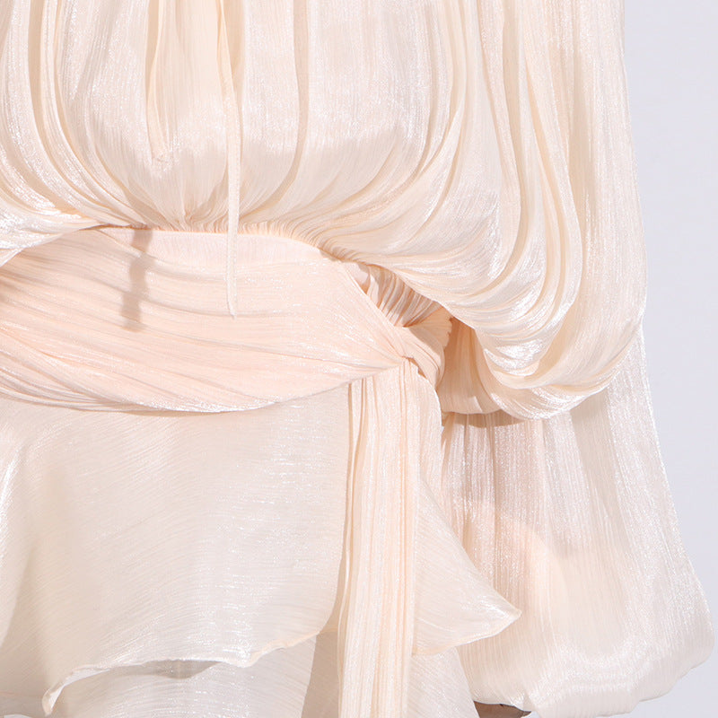Women's Ruffled Hem Long Sleeve Dress