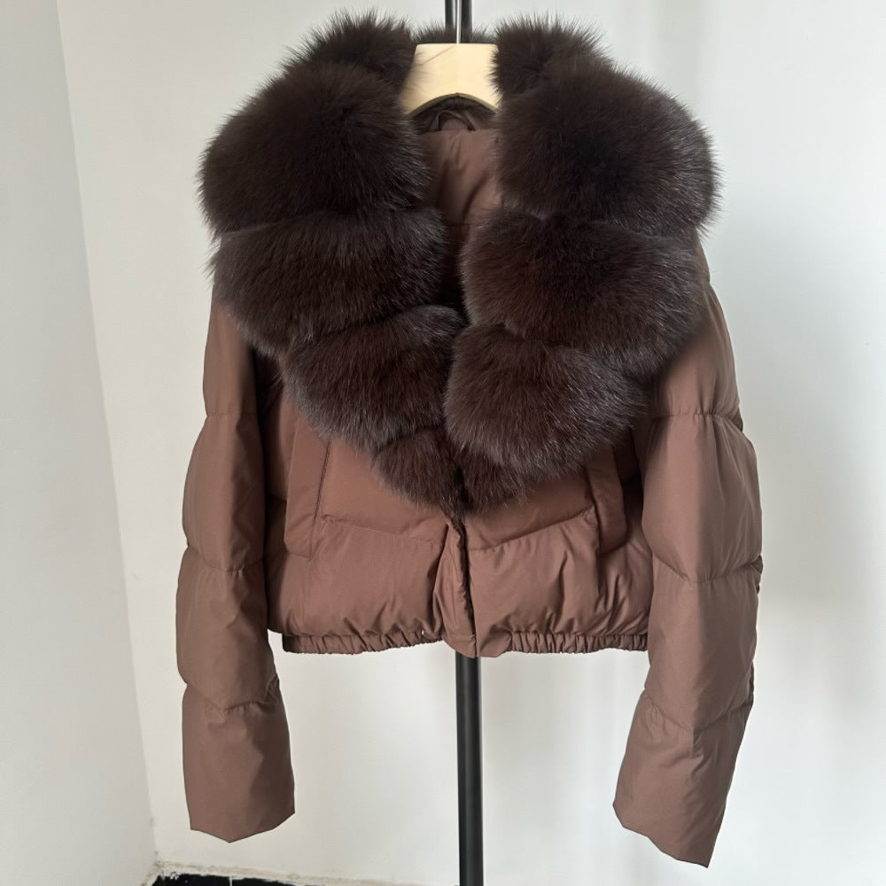 Women's Short White Duck Down Jacket