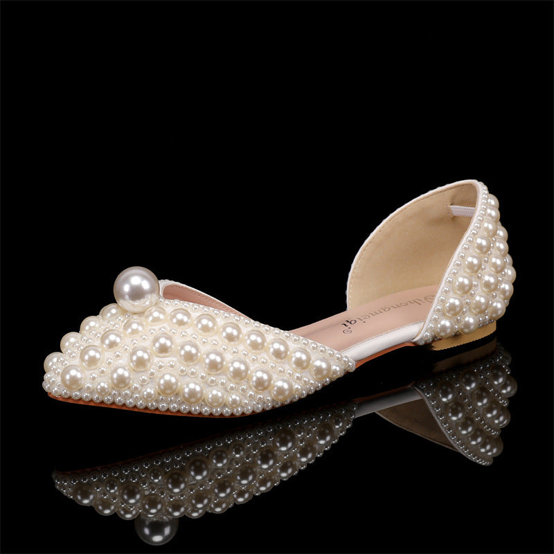 Women's Rhinestone Pearl Wedding Heels
