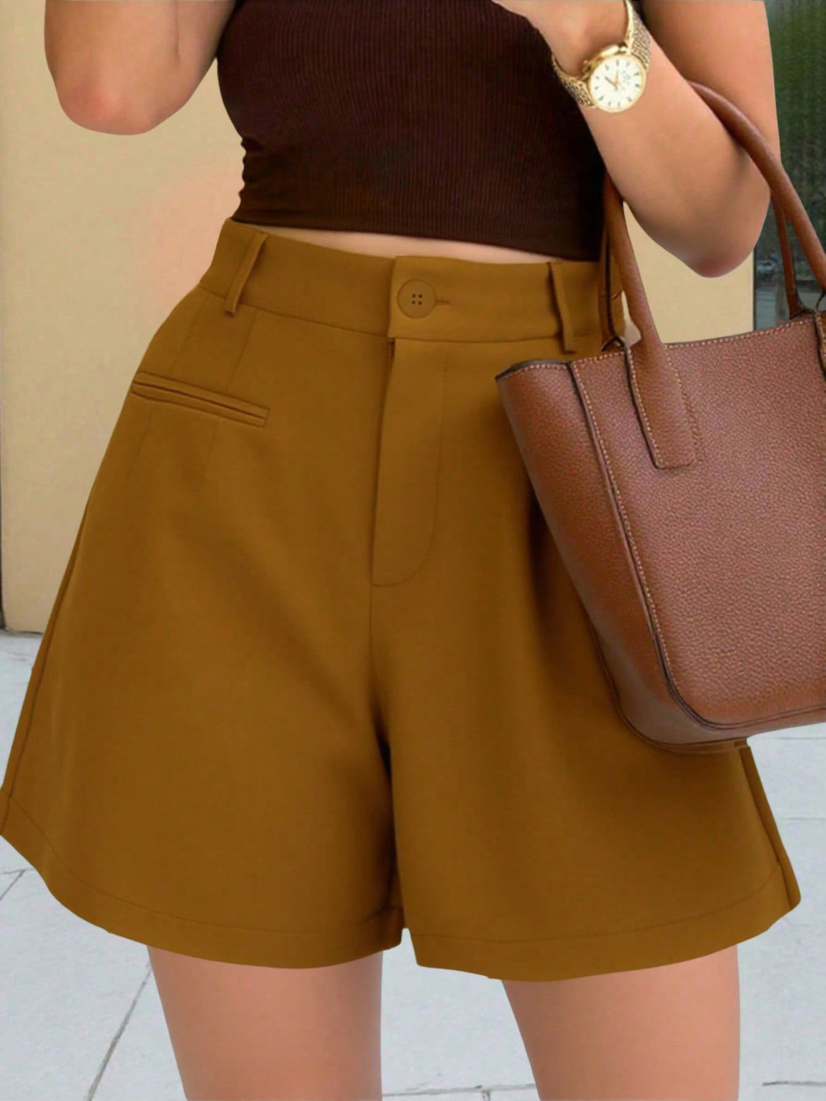 High-Waisted Wide-Leg Shorts