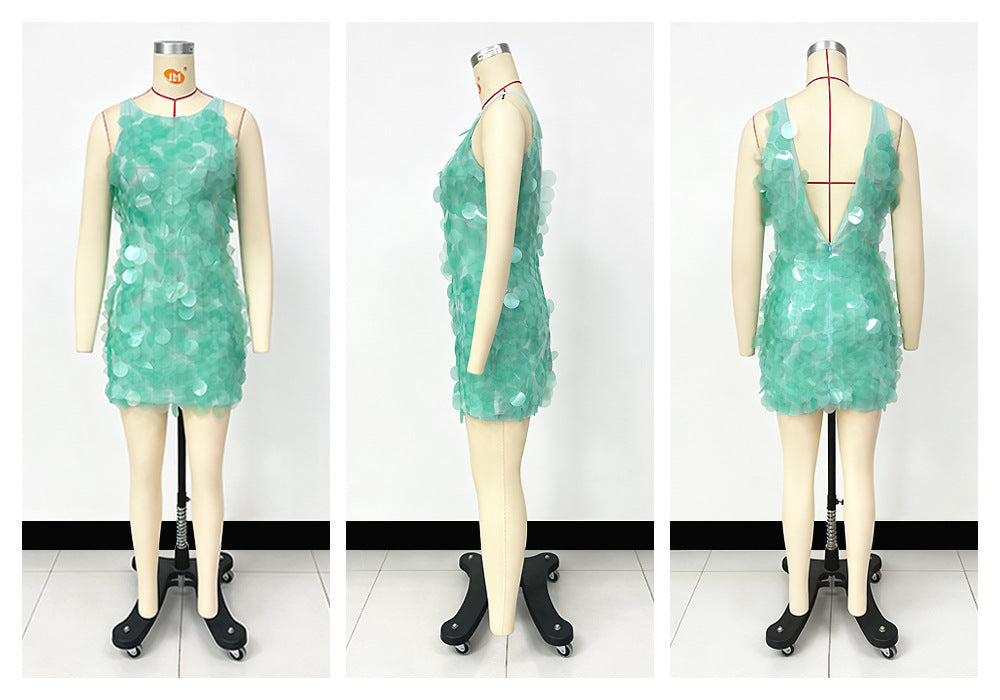 Women's Sequined Sleeveless Bodycon Dress