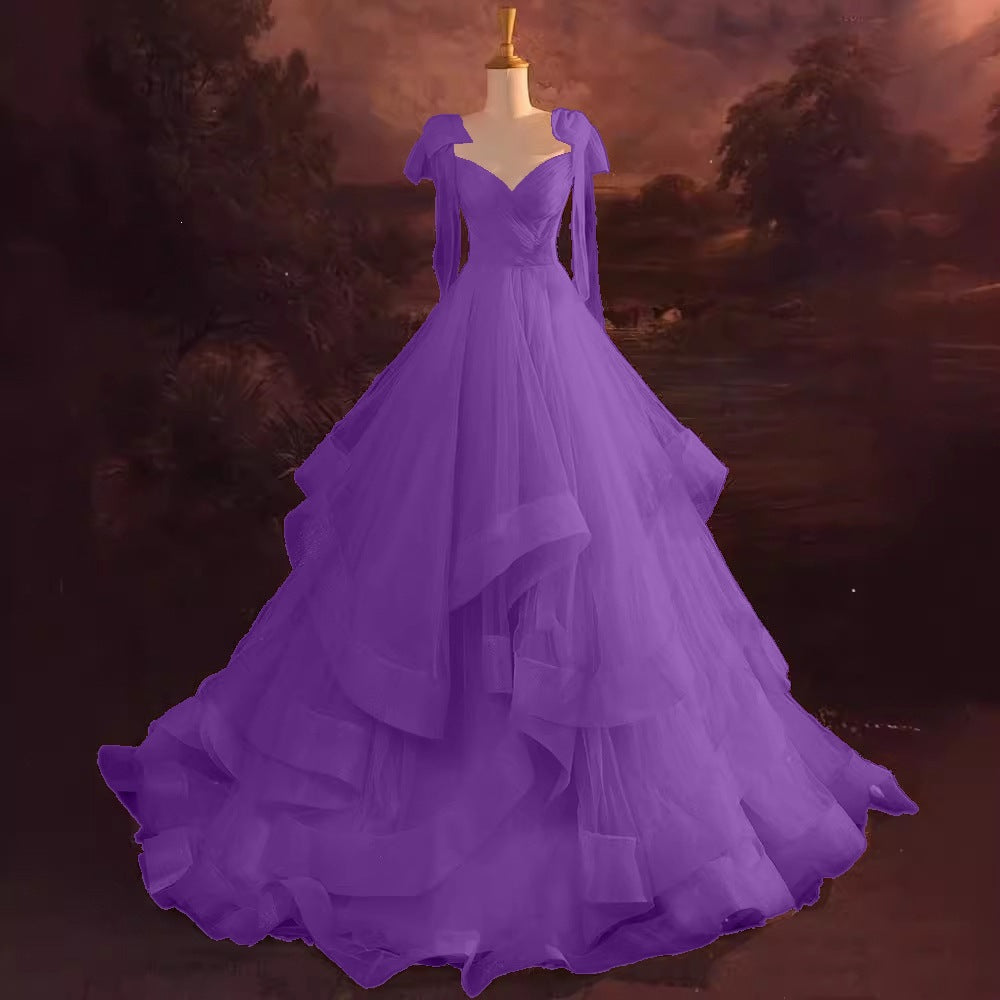 French A-Line Formal Evening Gown in Purple