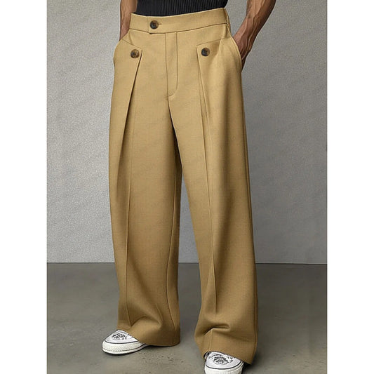 Men's Casual Straight-Leg Trousers