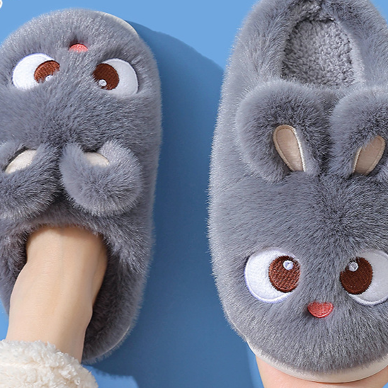Plush Fleece-Lined Indoor Slippers for Women