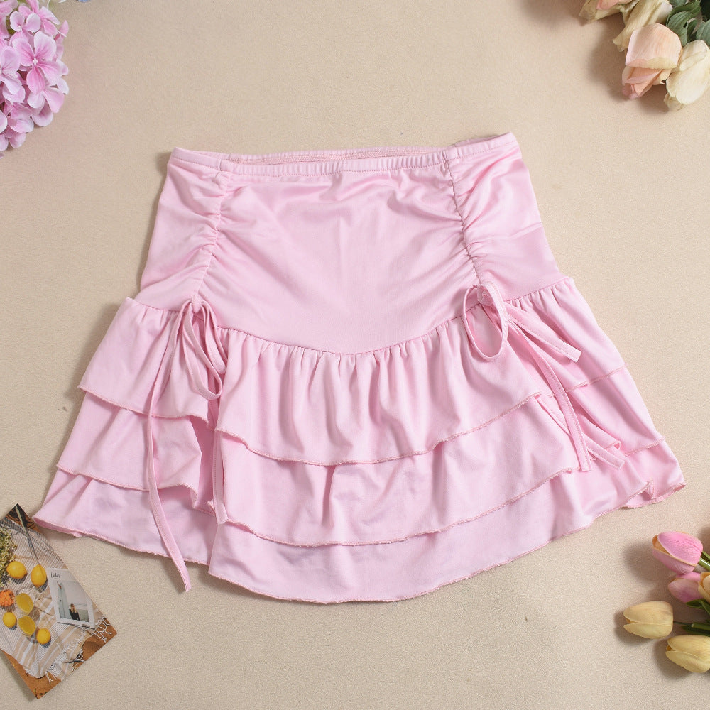 Women's Halter Crop Top and Tiered Skirt Set